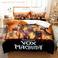 legend of vox machina game Bedding Set Single Twin Full Queen King Size Bed Set Aldult Boys Bedroom Duvetcover Sets Anime EU single(135x200cm) beige