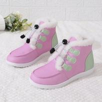 Plokštapadės sniego batai moterims Žieminiai batai Ankle boots 2024 Karštas pardavimas Naujas stilius Dizainerio Plius aksomas Šilti Moterų drabužių tendencija 43 pink