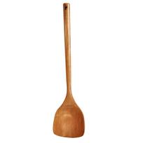 Stir Fry Old Painted Round Handle Spatula Ramen Cooker Cracker Wooden Cooking Practical Light Brown Spoons 39X9CM šviesiai ruda spalva