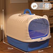 Enclosed Deodorant Cat Litter Box & Portable Splash Guard Toilet Litter Box