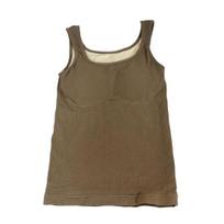 Winter Women Thermal Vest with Chest Pads Seamless Velvet-lined Fast Temperature Lock Heating Slim Fit Elastic Sleeveless Inner Wear Bottoming chaki