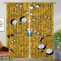 Window Curtain for Room 2 Panel Adventures Time Modern Living Room Curtains 2 Pieces Halloween Decoration Partition Kitchen Home W50xH70cmx2pcs-CL blue