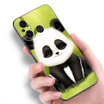 Cute Cartoon Panda Black Phone Case For Xiaomi Redmi 11 Prime 11A 12C 13C A1 A2 Plus 12 4G 10 5G 8A 9A 10A 9C 10C 9i 12R Note 9T Redmi 10 5G yellow