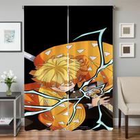 Window Kitchen Curtains for Living Room 2 Pieces Blackout Curtains Door Curtain D-demon S-slayer Partition Bedroom Decoration W50xH70cmx2pcs-CL