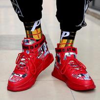 Mens Shoes High Top Couple Shoes Man Mandarin Duck Color Mens Trainers Platform Red Bottom Autumn  Trend Sneakers Zapatillas 38
