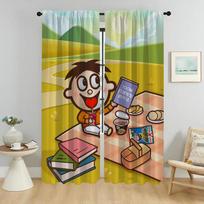 Wangwang Blackout Curtain for Room 2 Panel Curtains for Bedroom Partition Home Interior Curtains Halloween Decoration Shades W50xH70cmx2pcs-CL