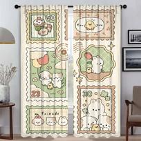 Blackout Curtain for Room 2 Panel Animal Forest Anti-mosquito Curtains Shades Tulle for Bedroom Partition Blinds Living Kitchen W50xH70cmx2pcs-CL