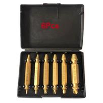 6pcs Damaged Screw Extractor Set: Double Head Screw Remover Tools for Easy Out Bolt Extractor & Broken Head Screw Removers - Hig