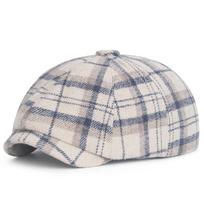 Vyrams Moterims Beretės Nauja Rudens Žiemos Skrybėlė Retro Aštuonkampė Plokščia Kepurė Menininkui Tapytojui Beretė Skrybėlė Vyriška Moteris Plaid Ivy Beret Kepurė ONE  SIZE