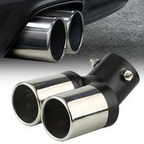 Automobilio Dekoravimas Chromuotas Galinis Išmetimo Vamzdis Automobilio Stilius Universalus Automobilio Išmetimo Apdaila Duslintuvo Vamzdis Galinis Nerūdijančio Plieno Lenktas Dvigubas Išėjimas gray
