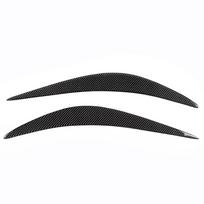 Pair Headlight Eyelid Headlamp Eyebrow Strip Trim Carbon Fiber Cover Fit for Infiniti Q50 2014?2019 black