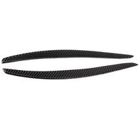 Pair Headlight Eyebrow Trim Carbon Fiber Eyelid Cover Sticker Fit for 3 Series Coupe E92 06?12 black