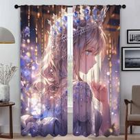 My Princess Blackout Curtain for Room 2 Panel Home Interior Curtains Halloween Decoration Shades Partition Tulle for Bedroom W50xH70cmx2pcs-CL