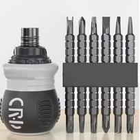 Ratchet Screwdriver Set Short Shaped Radish Head High Hardness Labor-saving Multi-functional Dual-purpose gray