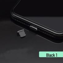 Metalinis dulkių kamštelis iPhone 14/13 Pro Max įkrovimo lizdui ir ausinių lizdui iPhone juoda