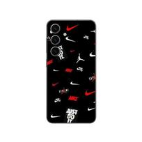 Case for Samsung Galaxy S25 Plus NIKE JORDAN WHITE RED black background juoda