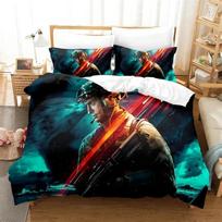 Battlefield 2042 Bedding Set,Duvet Cover Comforter Bed Set Quilt Cover Pillowcase,King Queen Twin Size Boys Girls Adults 70x133cm 2pcs black