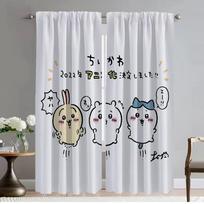 Chiikawaes Window Curtain for Room 2 Panel Curtains Child Room Partition Tulle for Bedroom Home Interior Curtains Shades Living W50xH70cmx2pcs-CL