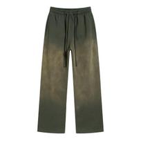 2024 Autumn Retro American Distressed Men's Drawstring Sweatpants - 450g Casual Loose Fit XXL