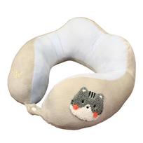 Neck Pillow Cute Animal  High Resiliency U Shaped Headrest Airplane Pillow for Travel Office Cat About 30x30cm/11.8x11.8in beige