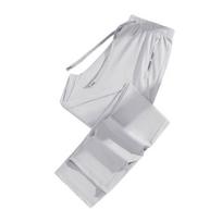 Unisex vasarinės ledo šilko kelnės, plonos, laisvos, tiesaus kirpimo, vėsinančios kelnės, su raišteliu, elastiniu juosmeniu, greitai džiūstančios, vienspalvės sportinės kelnės skirtos M šviesiai pilka spalva