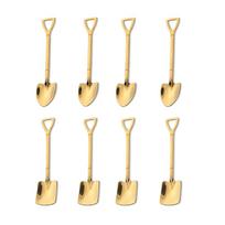 Pack of 8 Ice Cream Scoop Stainless Steel Watermelon Fruit Spades Dining Room Teaspoons Banquet Tableware Household Supplies gold