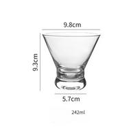 Cocktail Glass Coffee Cup Bubble Tea Cup Drinking Glasses for Water Espresso Cups Beer Drinkware Ice Cold Cream Yogurt Kitchen 242ml skaidri