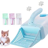 Cat Litter Shovel with Garbage Box Cat Litter Cleaning Tool Set Pet Supplies white