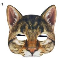 Casual Toy Halloween Cosplay Lifelike Cat Half Christmas Carnivals Party Club AVE black