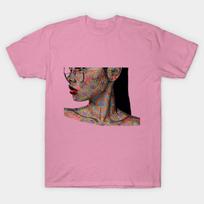 T Shirt Women Kaleidoscope Harajuku Print Kawaii Tshirt Summer Short Sleeve Female T-Shirt Top Tee S rožinė