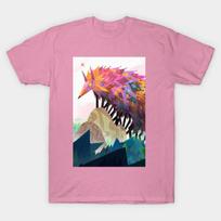 T Shirt Women Wolf Harajuku Print Kawaii Tshirt Summer Short Sleeve Female T-Shirt Top Tee S pink