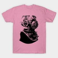 T Shirt Women Antique Scuba Diver Harajuku Print Kawaii Tshirt Summer Short Sleeve Female T-Shirt Top Tee S rožinė