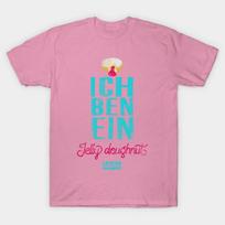 T Shirt Women Ich Ben Ein Jelly Doughnut Harajuku Print Kawaii Tshirt Summer Short Sleeve Female T-Shirt Top Tee S rožinė