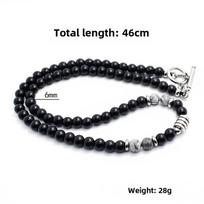 Men's Stainless Steel Map Stone Necklace: Hip-Hop Fashion Jewelry