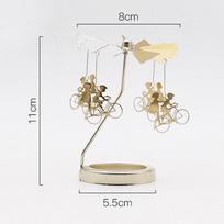 Metalinė besisukanti karuselė žvakidė arbatinėms žvakutėms stalo besisukanti perkeliama vėjo malūno dekoracija namų elegancija žvakidė
