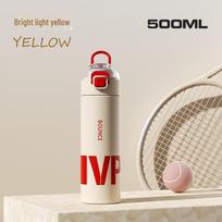 316 nerūdijančio plieno termosas su arbatos sieteliu - Unisex, nešiojamas, sportiškas, atšokstantis dangtelis tiesioginiam gėrimui. 500ml with English Sport Portable Bounce Thermos