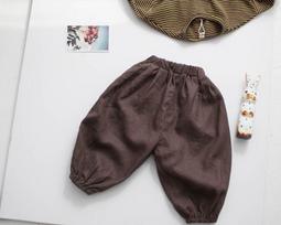 Forest Map Kids' Spring Bloomers: Cotton & Linen Loose Pants for Boys & Girls 110 cm kava