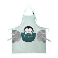 Waterproof & Oil-Proof Cartoon Animal Apron with Large Pocket for Autumn and Winter