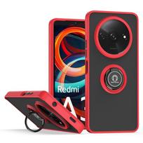 Armor Funda for Redmi A3 Case Magnetic Holder Ring Stand Cover for Xiaomi Redmi A3 Full Protective Shockproof Coque RedmiA3 A 3 For Redmi A3 raudona