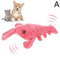 Cat Toys Electric Lobster USB Rechargeable Simulation Jumping Shrimp Plush Electric Pet Teasing Cat Dogs Toys Wiggly Lobster pink