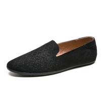 Prekinio ženklo vyriški batai Super lengvi vairavimo batai Vyriški kasdieniai loaferiai Plokščiapadžiai įsispiriami avalynė vaikščiojimui Suede odiniai mokasinai vyrams 37 black