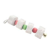 Bird Teeth Grinding Stone Stringed Wholesome Mineral Pet Teeth Cleaner for Hamster white