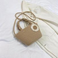 Individualizuotas madingas pintas krepšys gėlėmis, paplūdimio atostogų, vieno peties, per petį, mažas, šviežias, atsitiktinis, prašmatnus moteriškas krepšys chaki