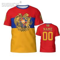 Custom Name Number Armenia Flag Emblem 3D T-shirts For Men Women Tees jersey team Clothes Soccer Football Fans Gift T shirt L orange