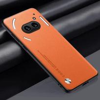 Paprastas PU odos telefono dėklas Nothing Phone 3A Pro matinis dangtelis silikoninis smūgiams atsparus minkšto krašto dangtelis Nothing Phone 2A Plus Nothing Phone 2A oranžinė