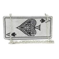 Red Heart Queen Diamond Evening Clutch - Fashionable European & American Small Square Bag