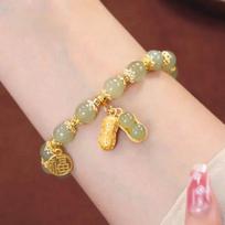 Peanut Lucky Bracelet Female Light Luxury Imitation Hetian Jade Temperament Beaded Bracelet Jewelry Bracelet Gift
