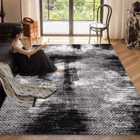 Juodai baltas kilimas Svetainės kilimas Lengvos prabangos stilius Tamsios spalvos Miegamasis Abstraktus Sofa Patogus ir Atsparus purvui 60*90CM white