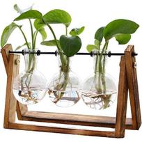 Air Planter Bulb Glass Vase Metal Swivel Holder Retro Tabletop for Hydroponics Home Garden Office Decoration 3 Bulb Vase ruda