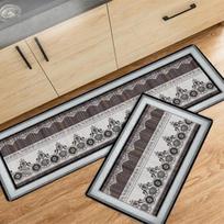 Vandenį ir aliejų sugeriantys neslystantys virtuvės grindų kilimėliai - patvarūs ir atsparūs nešvarumams prieškambariams ir virtuvėms 40x60+40x120 cm gray